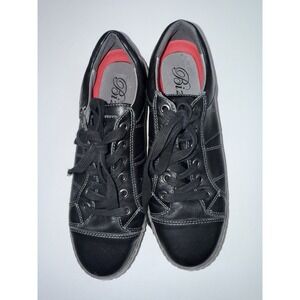 Biza Nova Women's‎ Leather Sneakers Black Comfort Casual Lace Up Size 39 (8–8.5)
